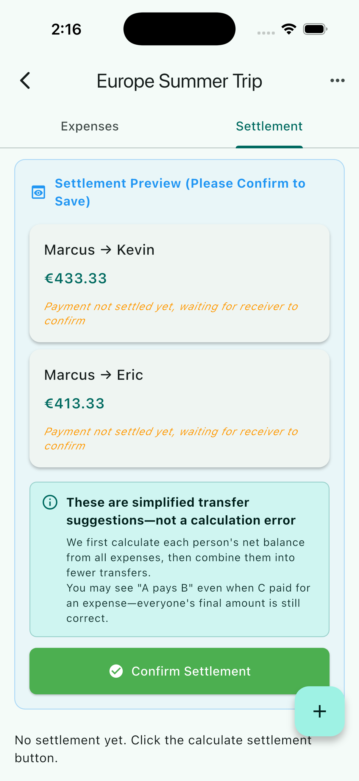 Splitways app screen showing an expense being added with a receipt photo